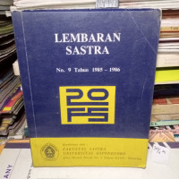 Lembaran sastra no. 9 tahun 1985-1986