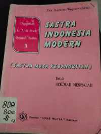 Sastra indonesia modern (sastra masa kebangkitan)